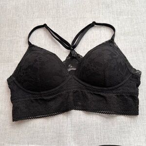 Victoria's Secret Black Bra Bralette with Racerback Design Size Medium